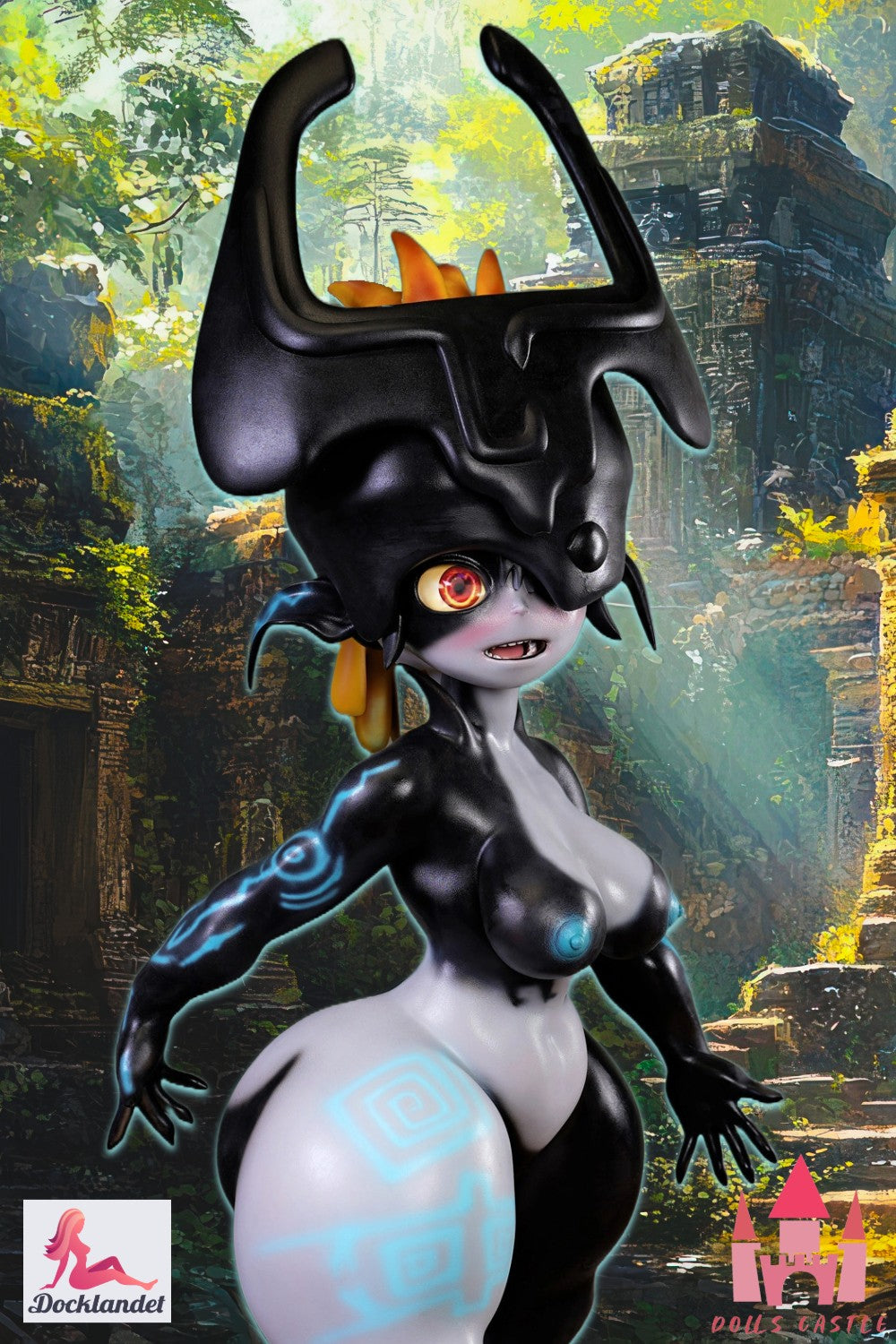 Midna is a special 130 cm doll from the Dolls Castle brand. This doll has an appearance inspired by the popular character Midna from the game The Legend of Zelda. For those of you looking for a Midna sex doll in real size, this doll is really something to check out. The Midna sex doll is really curvy with very wide hips. A unique doll and something for the real collector or for those of you who have fantasized about sex with a fictional character like Midna. 