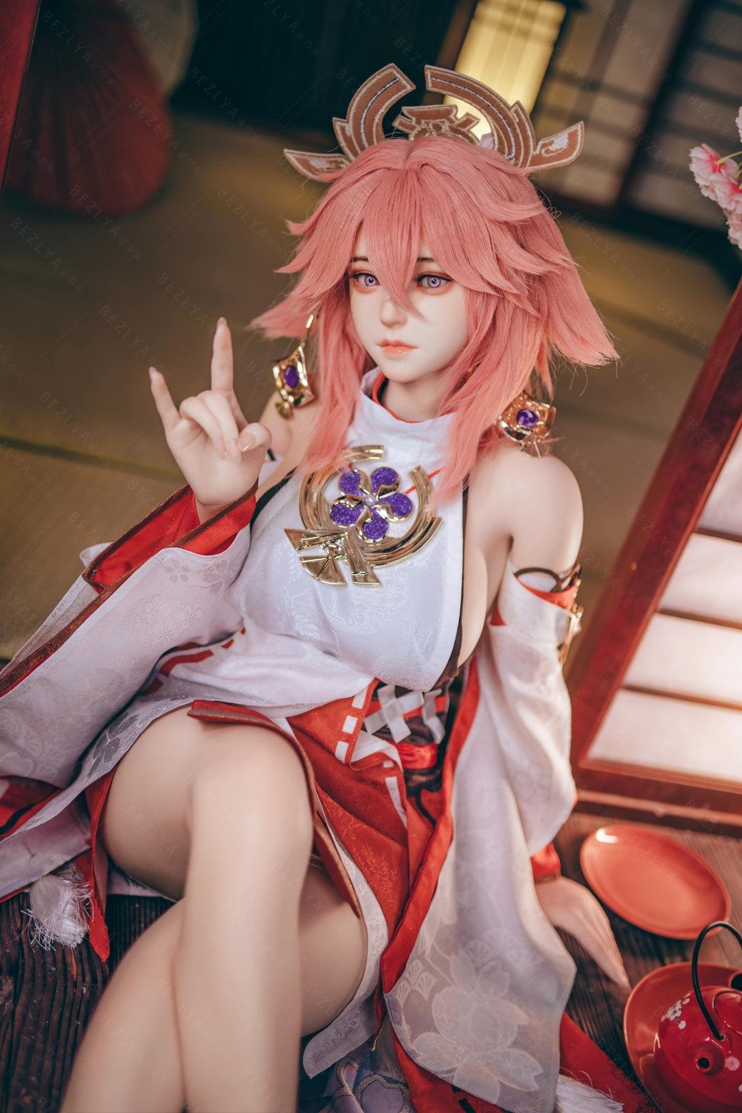 Yae Miko poupée sexuelle (Bezlya Doll 155 cm E-cup 2.2CF Silicone)