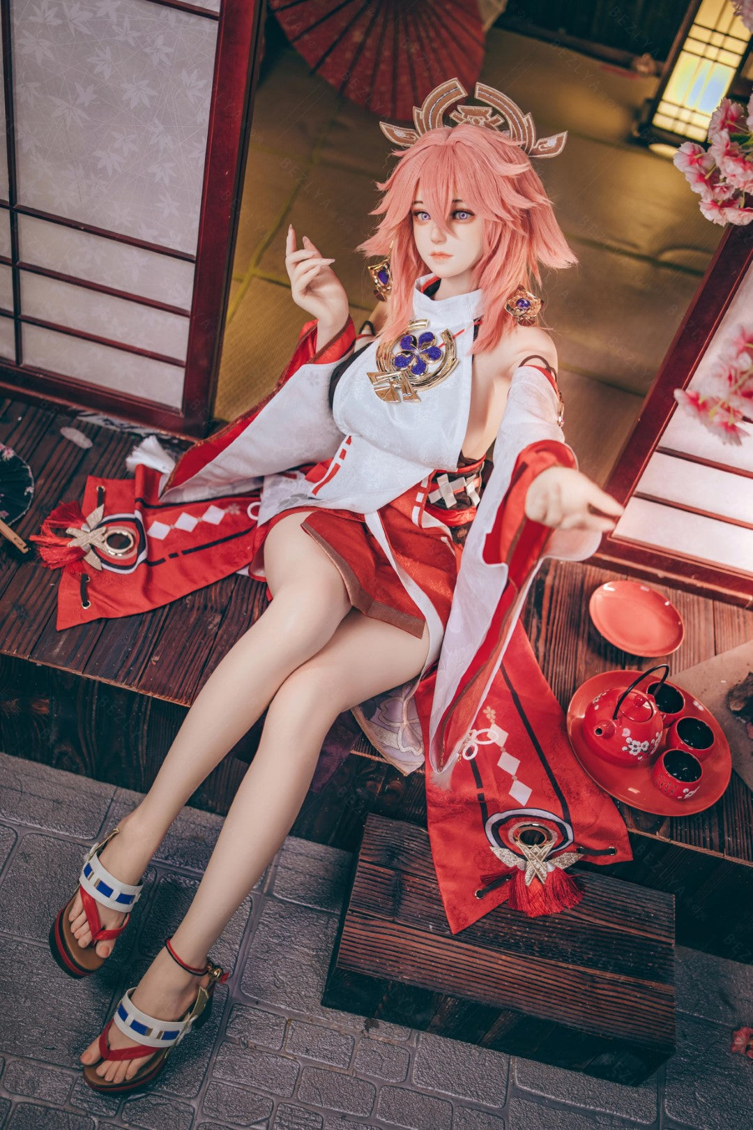 Yae Miko poupée sexuelle (Bezlya Doll 155 cm E-cup 2.2CF Silicone)