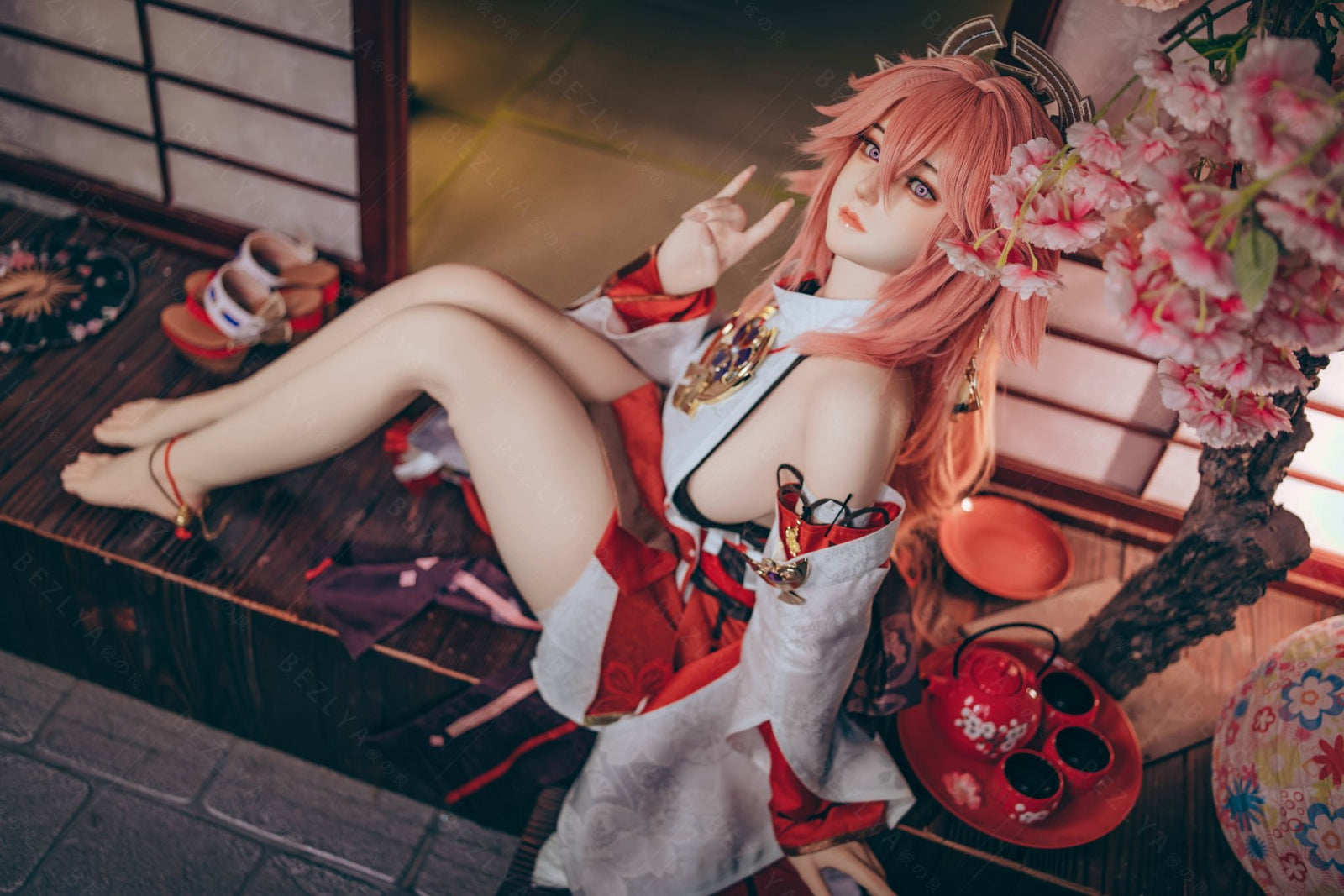 Yae Miko poupée sexuelle (Bezlya Doll 155 cm E-cup 2.2CF Silicone)