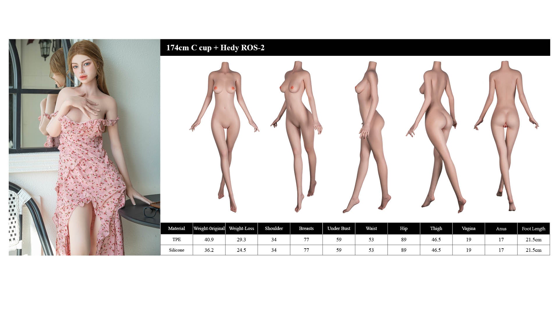 Hedy poupée sexuelle (Starpery 174cm C-Cup TPE + Silicone)
