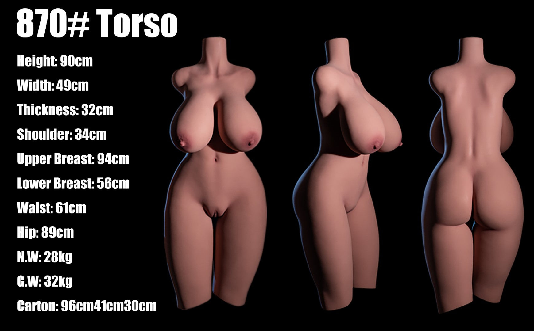 Torse berbère poupée sexuelle (Climax Doll Classic 90cm L-Kupa TPE)