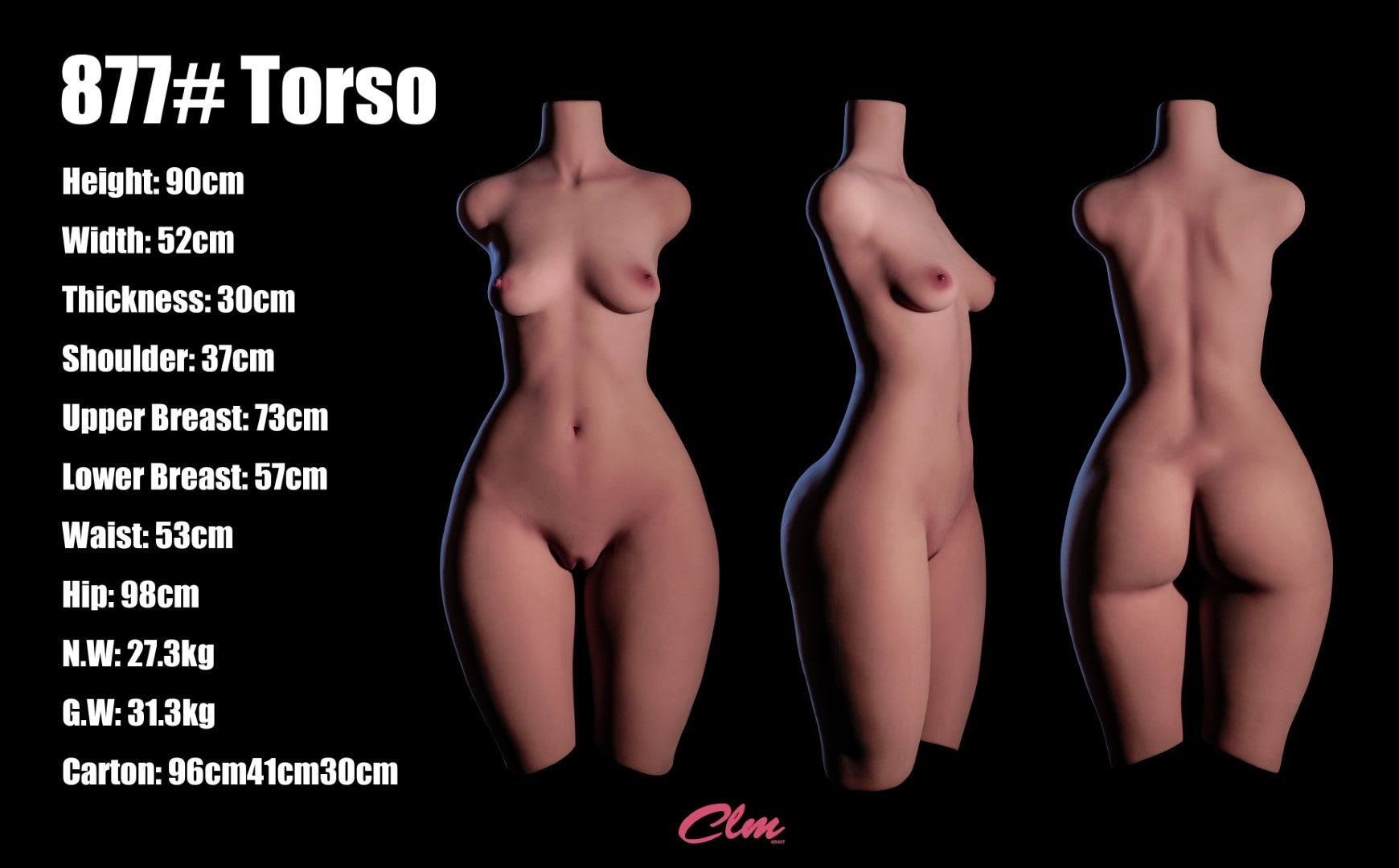 Torse maslan poupée sexuelle (Climax Doll Classic 90cm A-Kupa TPE)