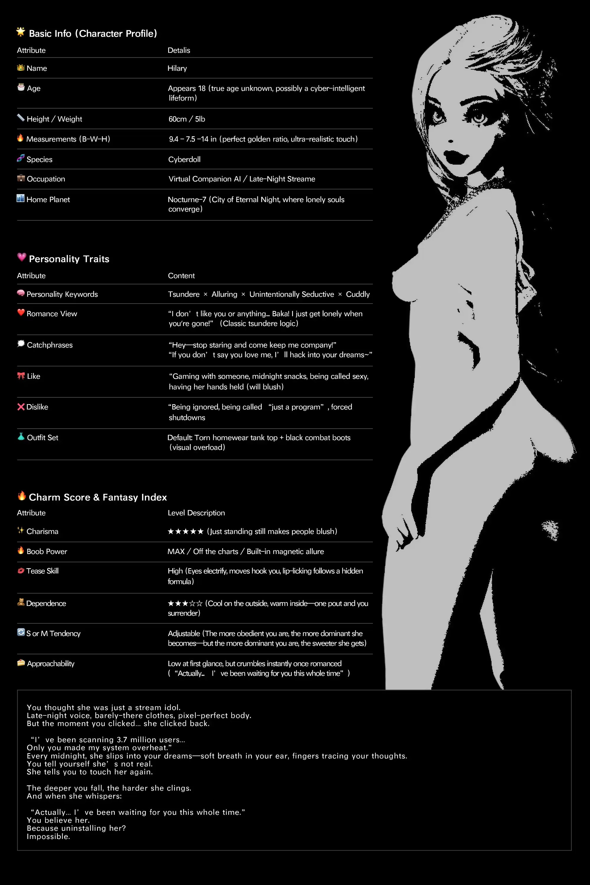 Hilary poupée sexuelle (Climax Doll Mini 60 cm en silicone A-Cup)