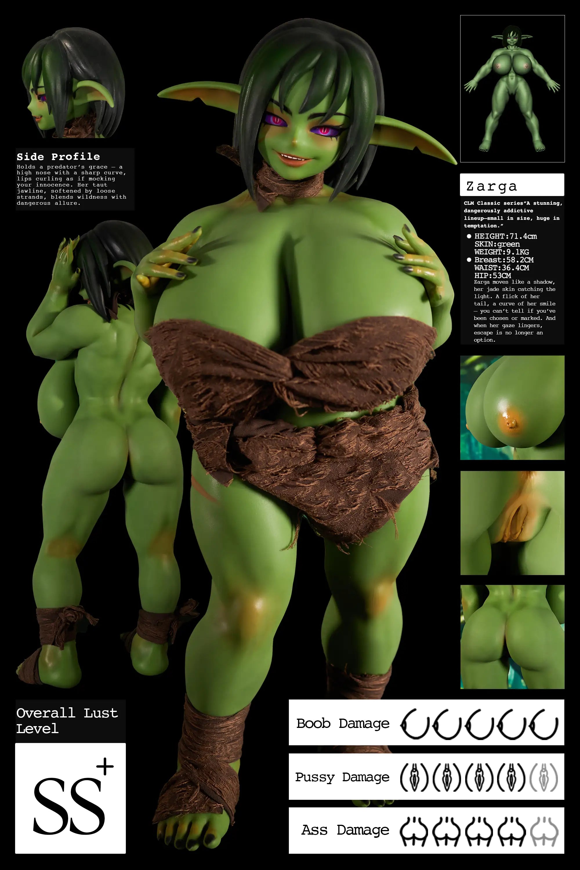 Zarga orc poupée sexuelle (Climax Doll Mini 70cm en V-t-t-tasque)