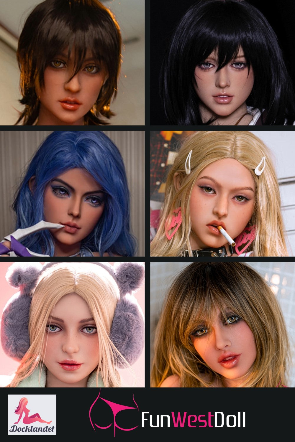 Tête supplémentaire (FunWest Doll TPE d'origine)