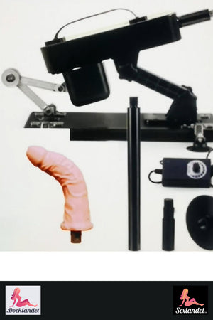 Machine de sexe compacte et puissante avec un angle réglable (avec des bouchons d'aspiration)