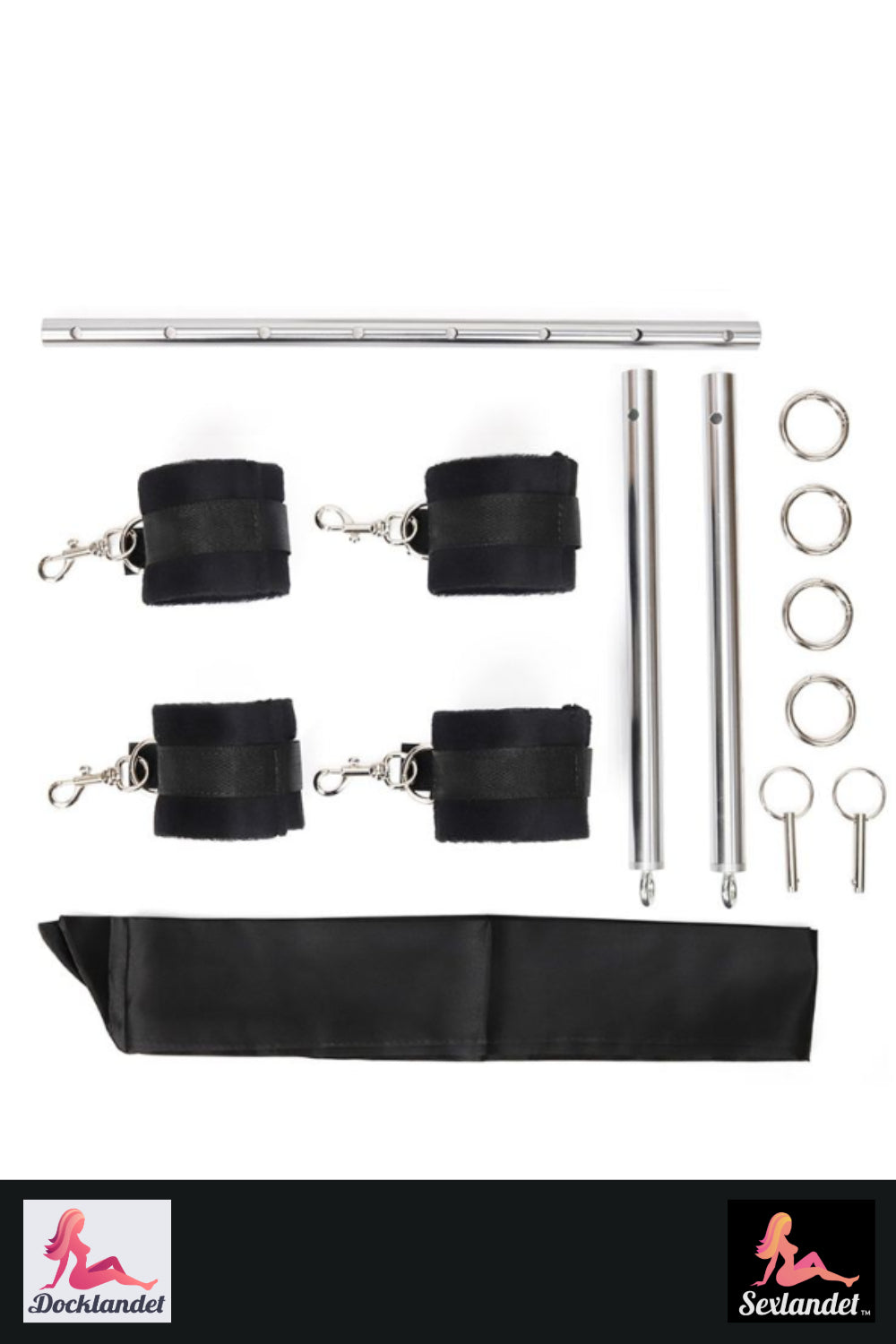 Ensemble de sexe BDSM avec menottes, bassins et cadre métallique - Kit de bondage réglable pour les couples