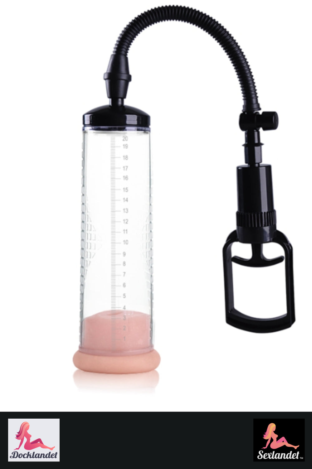 Pompe à pénis pour agrandissement et érection plus dure – 70×220 mm | Conception noire