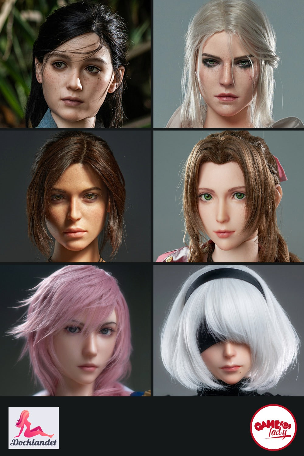 Tête supplémentaire (Game Lady Doll Silicone d'origine)