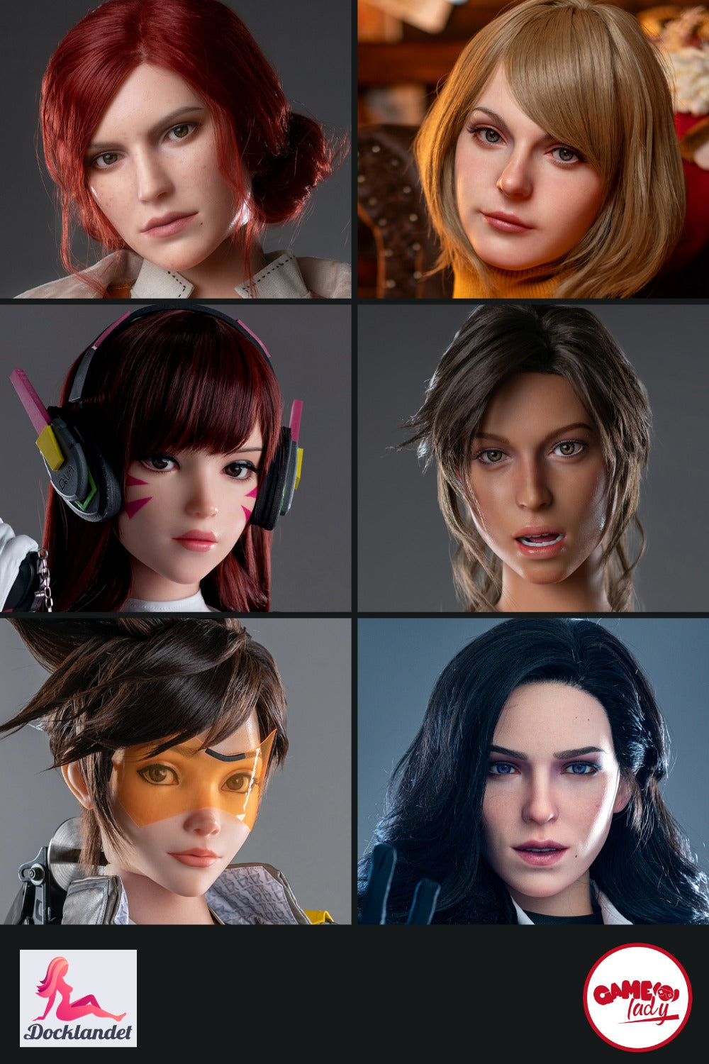 Tête supplémentaire (Game Lady Doll Silicone d'origine)