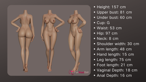 Nicole poupée sexuelle (FunWest Doll 157 cm (Coupe G #036S Silicone)