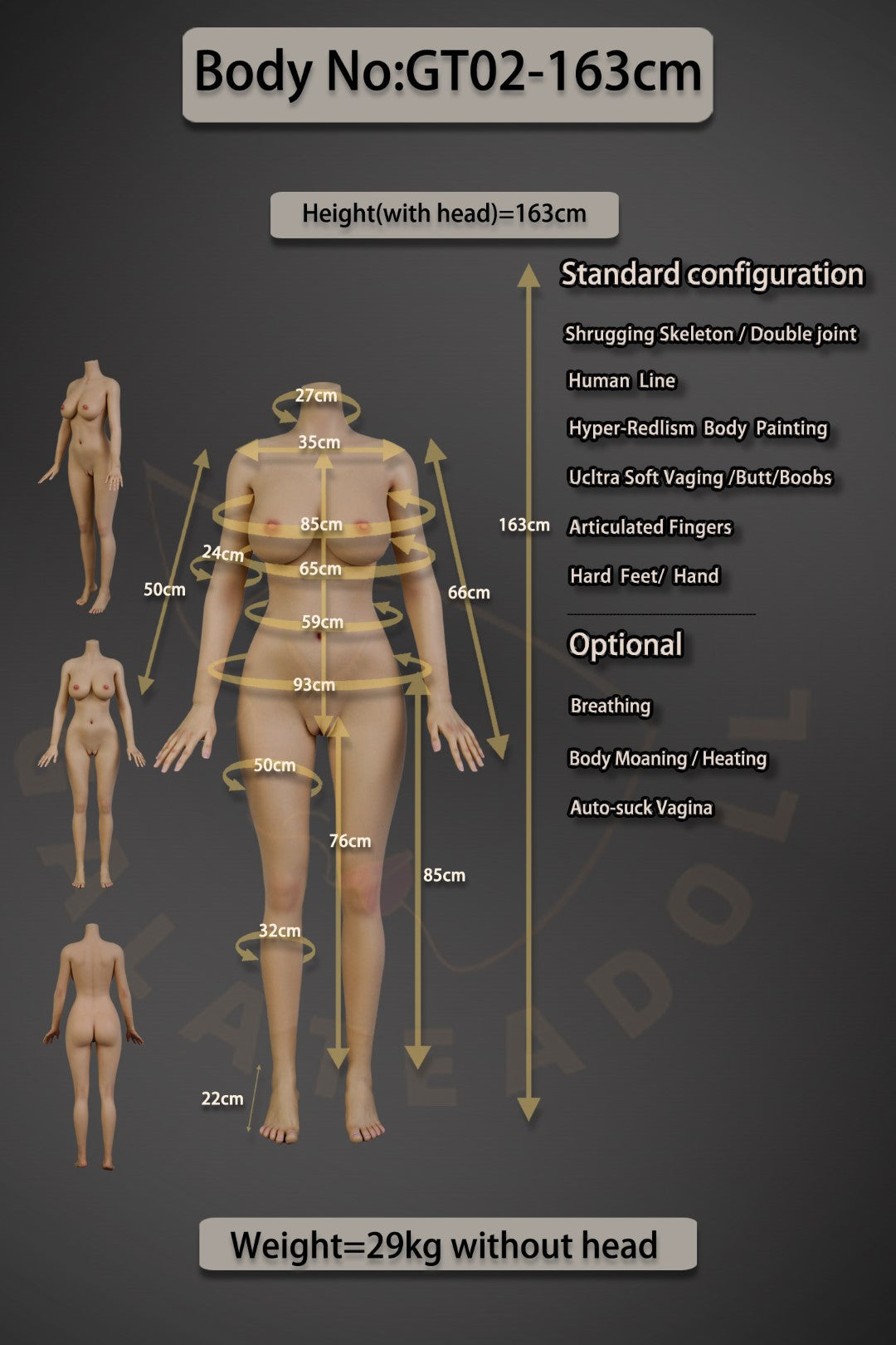 Mariana poupée sexuelle (Galatea Doll 163cm D-Kupa # 061 Silicone)