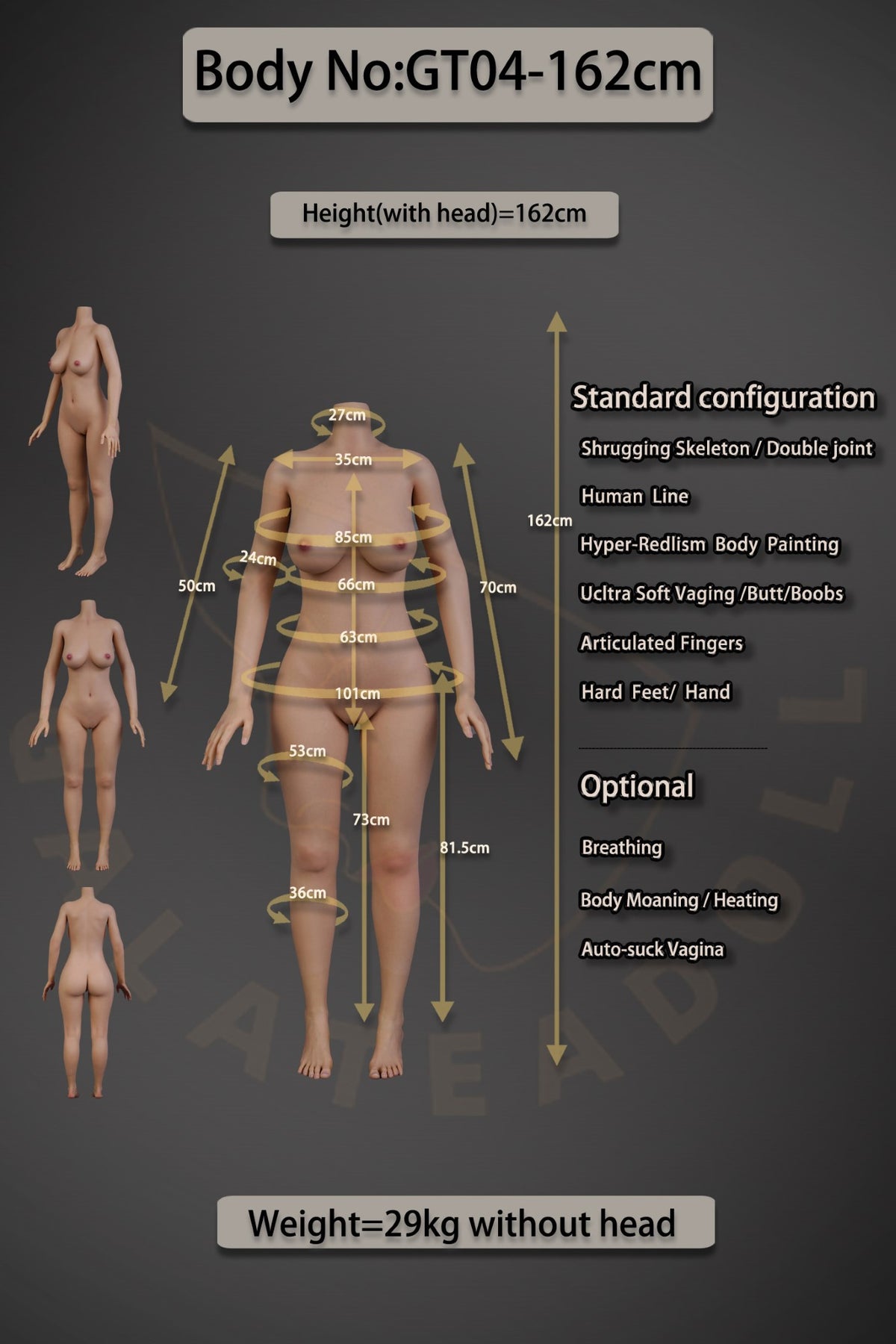 Alexandra poupée sexuelle (Galatea Doll 162 cm (C-Cup #043 Silicone)