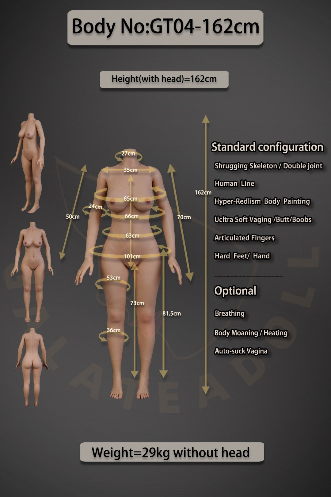 Mathilde poupée sexuelle (Galatea Doll T162cm Bonnet C #050 Silicone)