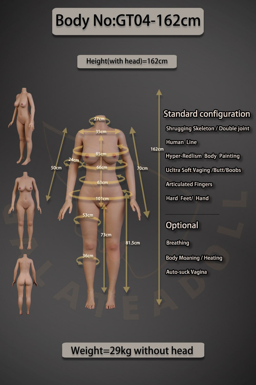 Jessica poupée sexuelle (Galatea Doll 162 cm (C-Cup #163 Silicone)