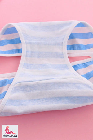 Rose knotch pour poupée sexuelle (Rose / Blue blanc, rayé)