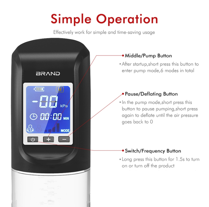 Pompe à pénis avec vide et vibration