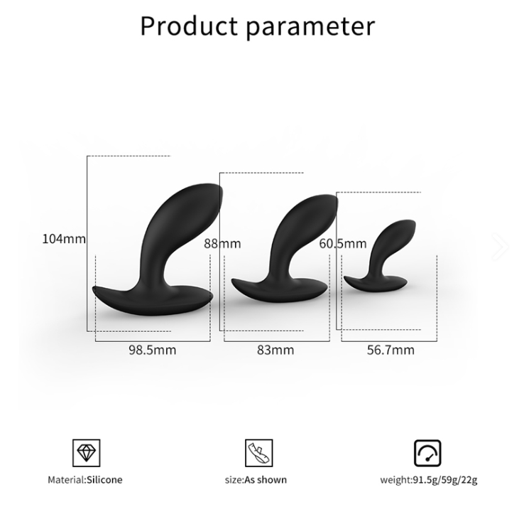 Plug anal courbé - Lot de 3 tailles