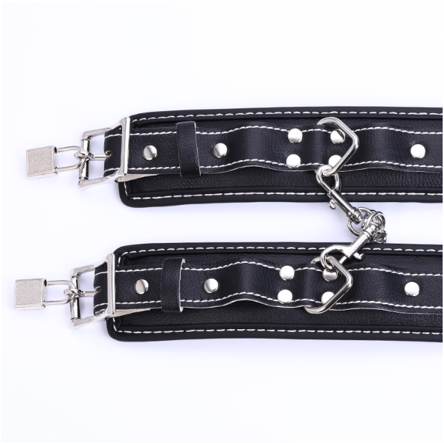 BDSM Kit - Menottes, Fouet, Laisse, Boule Bâillon, Masque pour les Yeux (Ensemble de 9 Pièces)