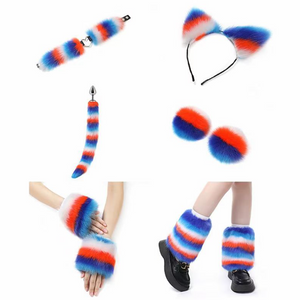 Tenue à fourrure en fourrure colorée (set avec 11 parties)