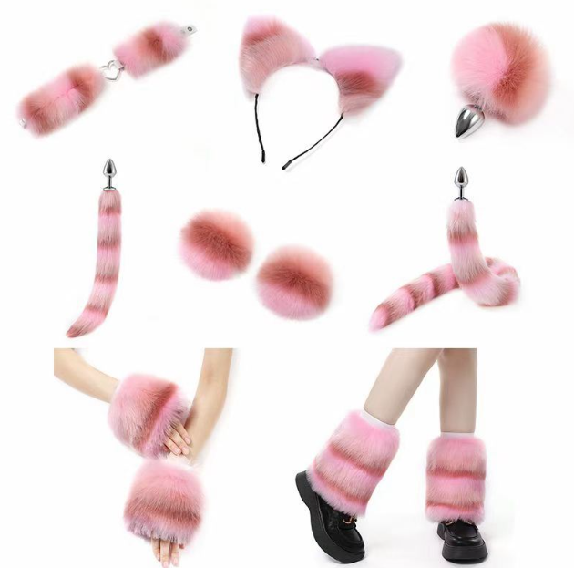 Tenue à fourrure en fourrure colorée (set avec 11 parties)