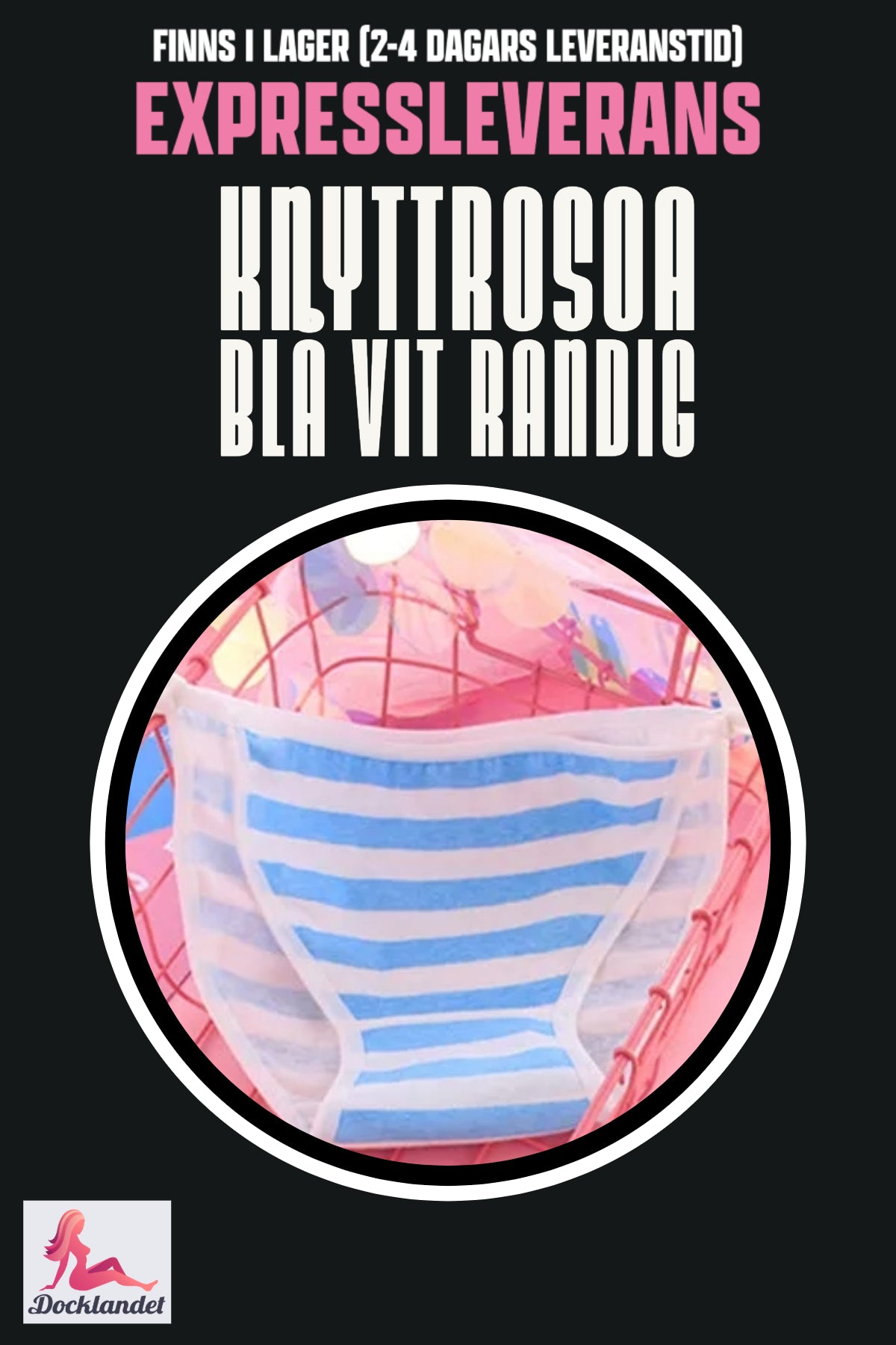 Cravate rose pour poupée sexuelle (Rose/Bleu blanc, rayé)