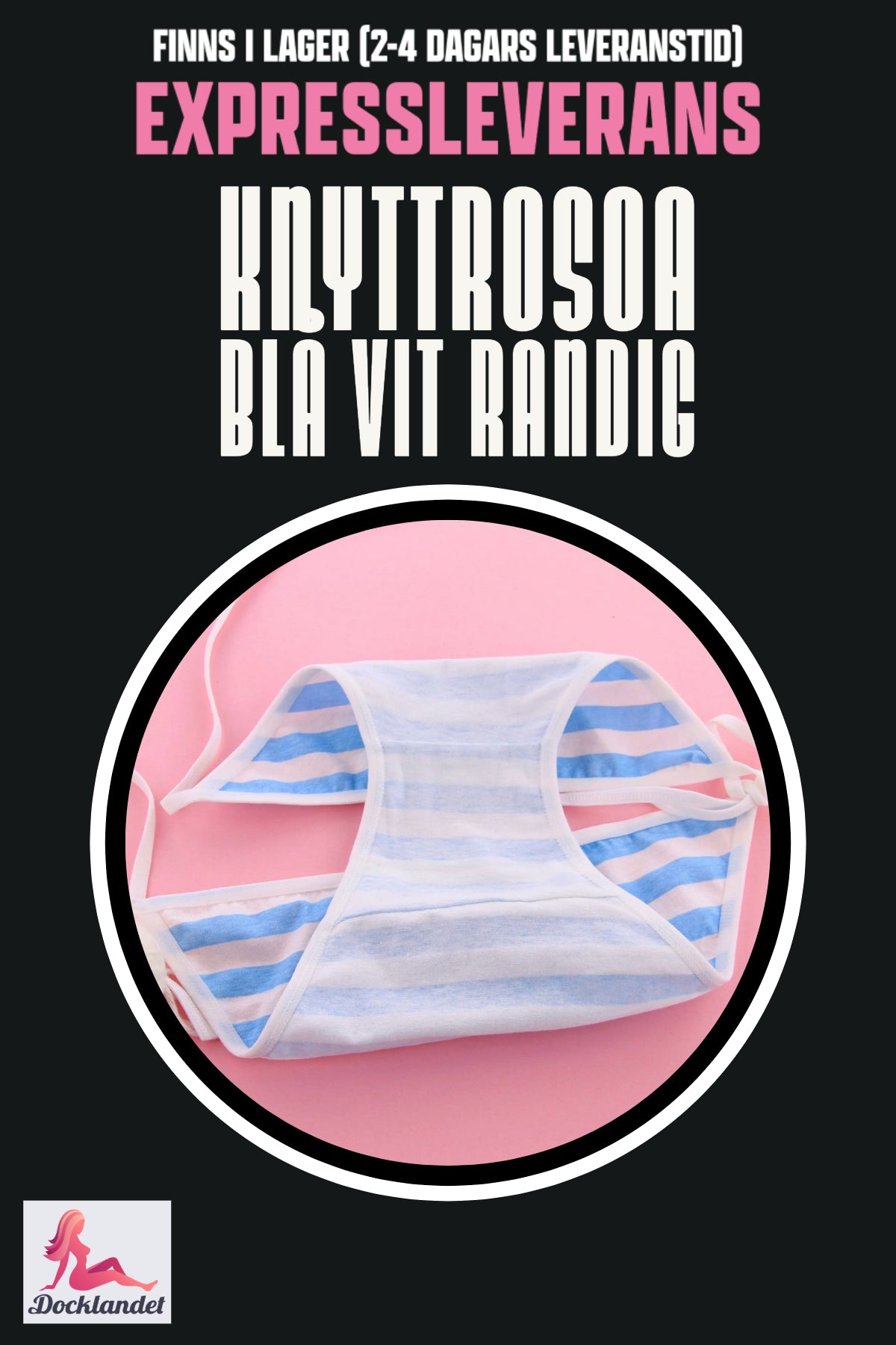 Cravate rose pour poupée sexuelle (Rose/Bleu blanc, rayé)