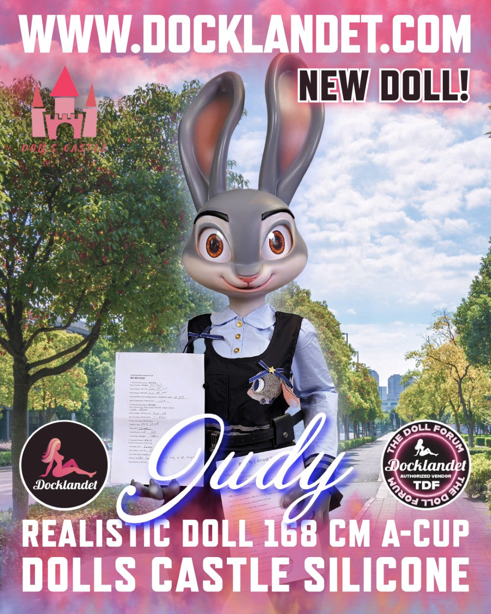 Judy le lapin poupée sexuelle (Dolls Castle 168 cm en silicone A-Cup)