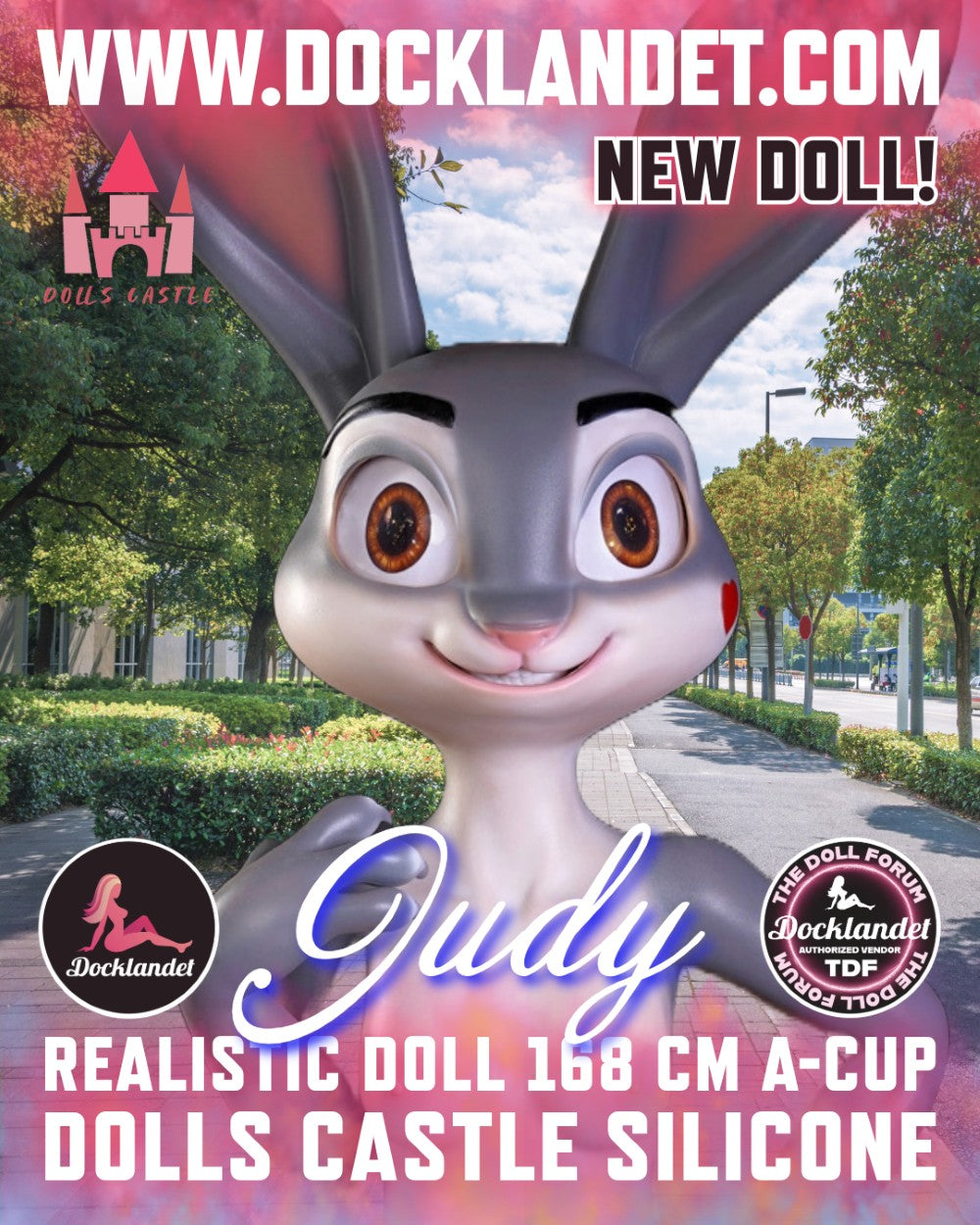 Judy le lapin poupée sexuelle (Dolls Castle 168 cm en silicone A-Cup)