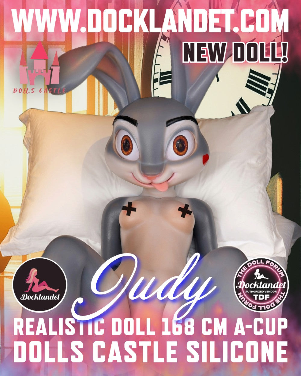 Judy le lapin poupée sexuelle (Dolls Castle 168 cm en silicone A-Cup)